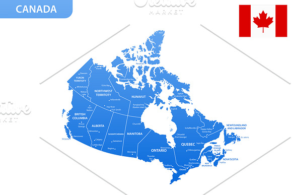 Detailed map of Canada in Illustrations - product preview 2