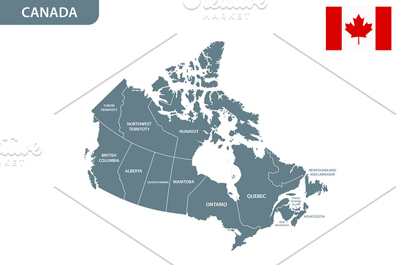 Detailed map of Canada in Illustrations - product preview 3