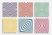 Colorful striped retro cards