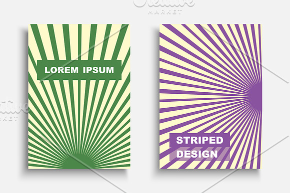 Retro striped colorful posters in Brochure Templates - product preview 2