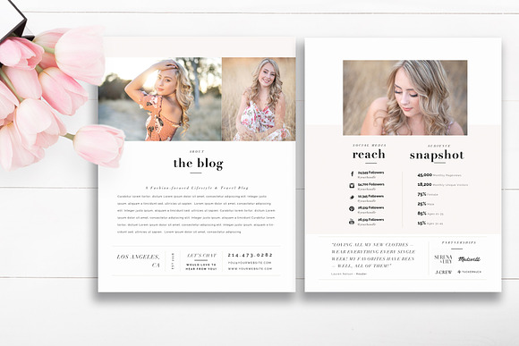 Blogger Media Kit Template & Rates in Resume Templates - product preview 1