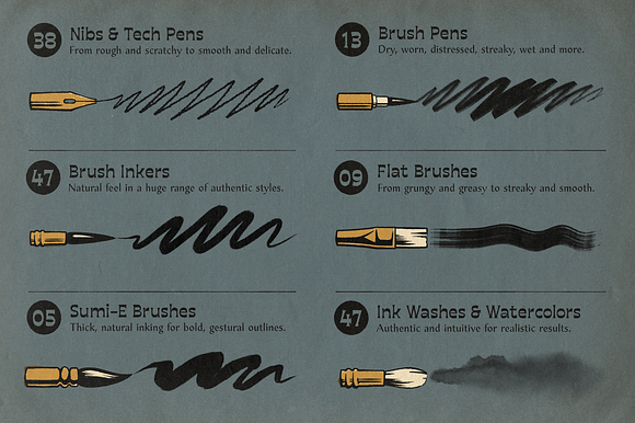 Rusty Nib Inkers for Photoshop in Add-Ons - product preview 2