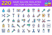 220 Hair Salon Isolated Vector Icons