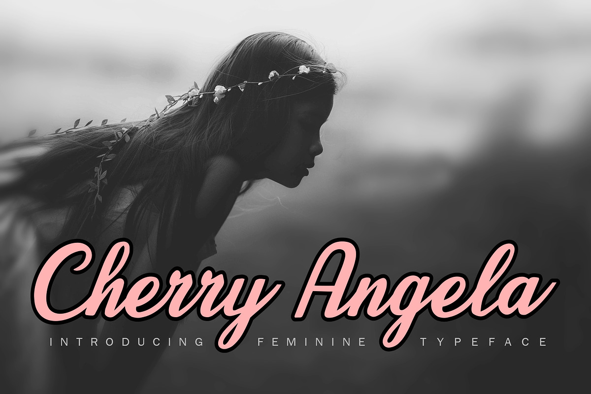 Cherry Angela Script in Script Fonts - product preview 8