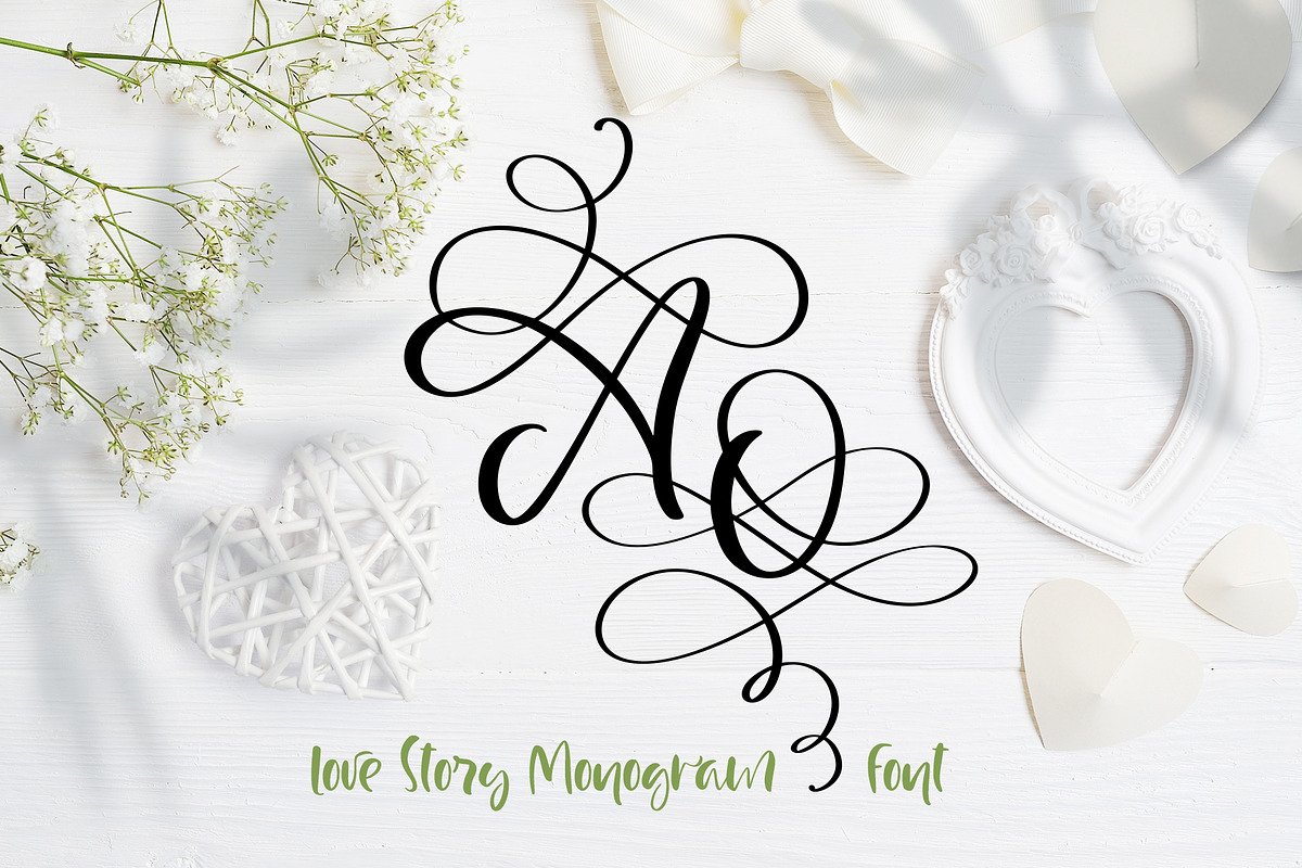 Love Story Monogram Font in Display Fonts - product preview 8
