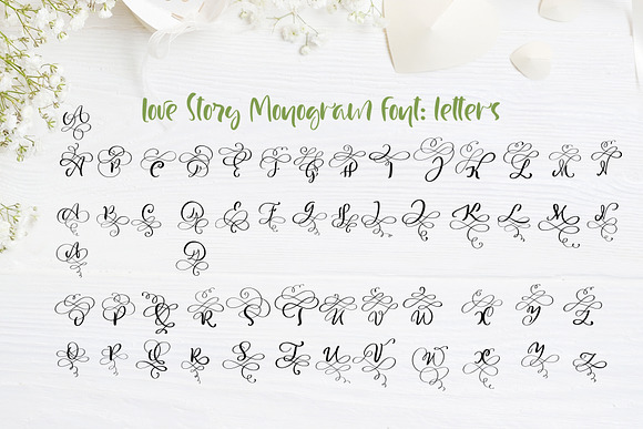 Love Story Monogram Font in Display Fonts - product preview 5