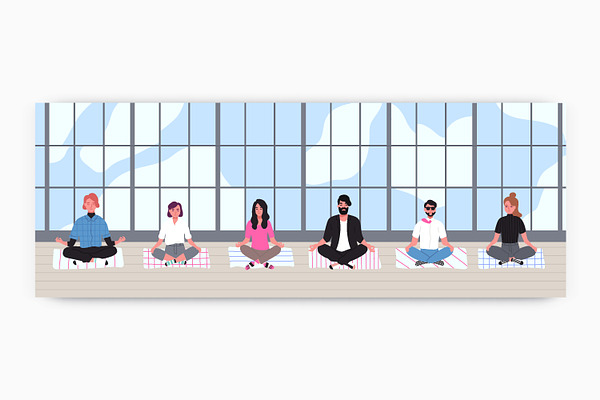 Group meditation in the office