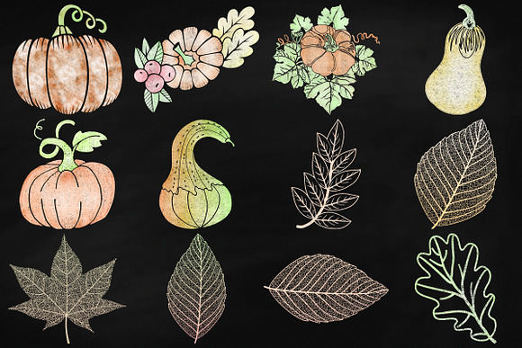 Autumn Chalkboard Clip Art in Illustrations - product preview 2