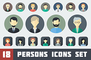 Flat Persons Icons Set 1