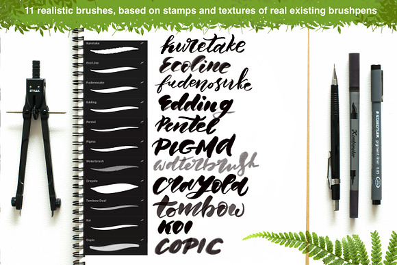 Textured & Realistic Brushpen set in Add-Ons - product preview 1