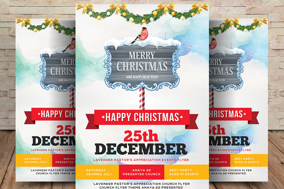 Happy Christmas Flyer Template in Flyer Templates - product preview 8