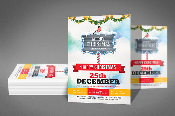Happy Christmas Flyer Template in Flyer Templates - product preview 2