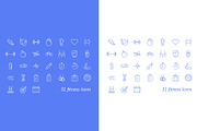 Fitness and Sport Vector Icons Set