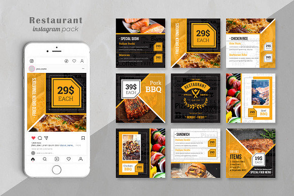Restaurant Social Media Pack in Instagram Templates - product preview 6