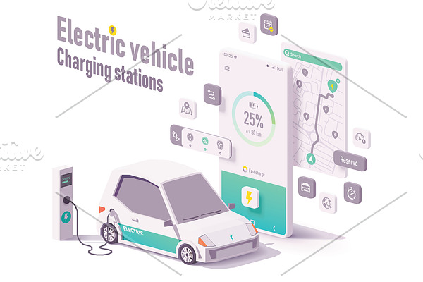 Electric car charging stations app