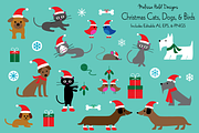 Christmas Cats, Dogs, and Birds