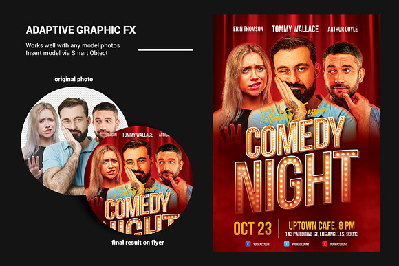 Comedy Flyer Template Roasting Night in Flyer Templates - product preview 5