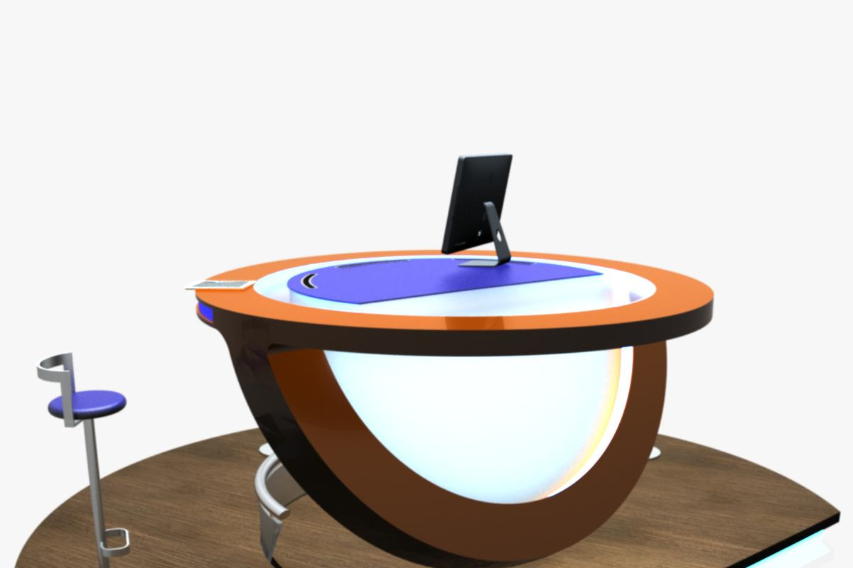 Virtual TV Studio Podium Desk Imac27 in Architecture - product preview 8