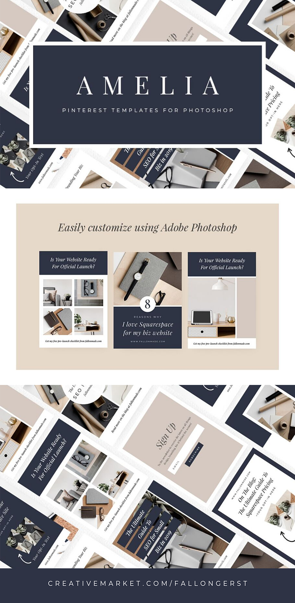 Amelia - Pinterest Templates in Pinterest Templates - product preview 7