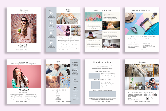 Media Kit Canva Template (Penelope) in Brochure Templates - product preview 3