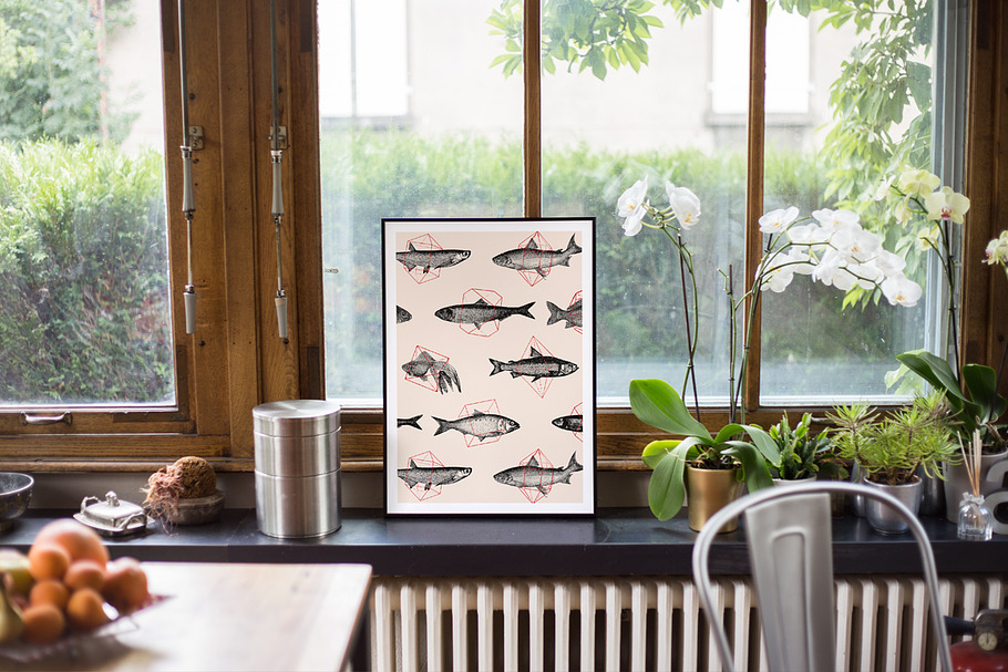 Framed Poster in front of Window II in Product Mockups - product preview 8