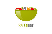 Vegetables salad logo. Salad bar.