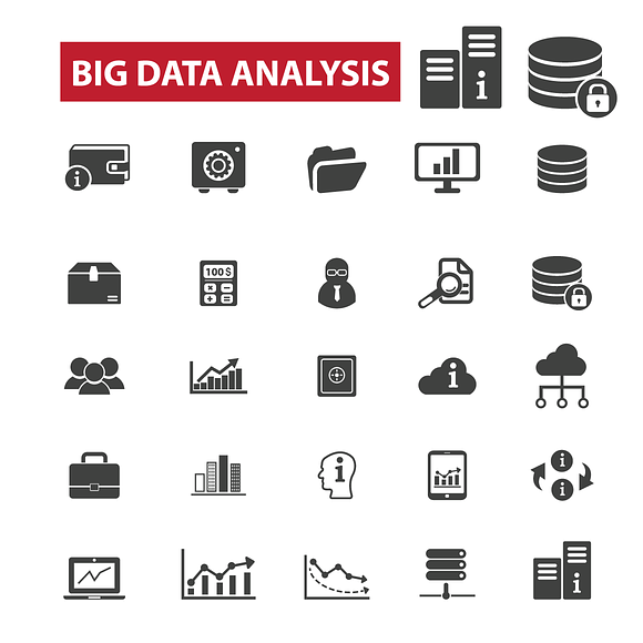 25 big data analysis icons in Graphics - product preview 1
