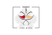 Red and white wine logo.