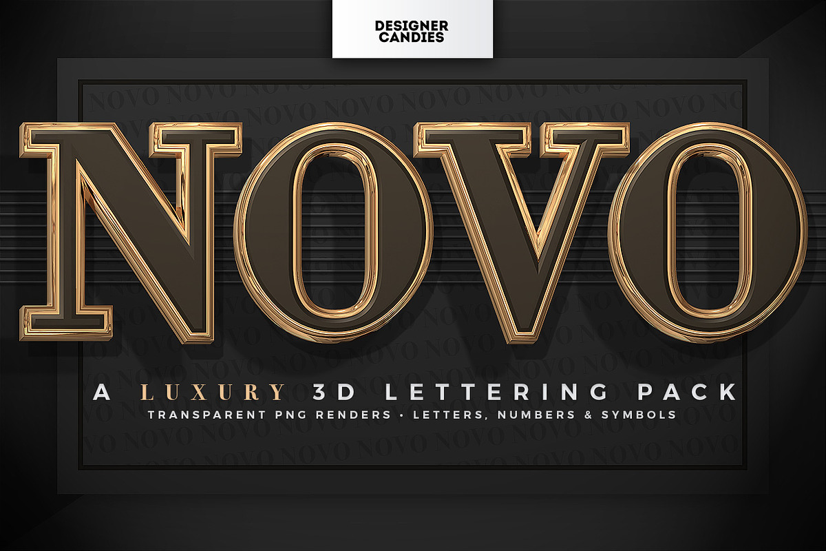 NOVO ~ 3D PNG Letters Pack in Objects - product preview 8
