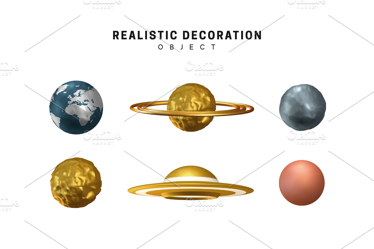 Set of planets in Objects - product preview 8