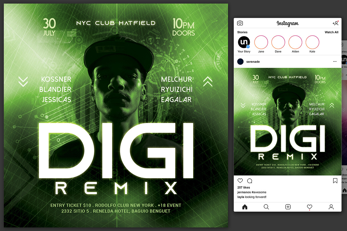 Digital Remix Flyer in Flyer Templates - product preview 8