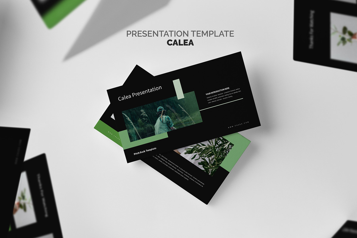 Calea : Green Pitch Deck Powerpoint in PowerPoint Templates - product preview 8