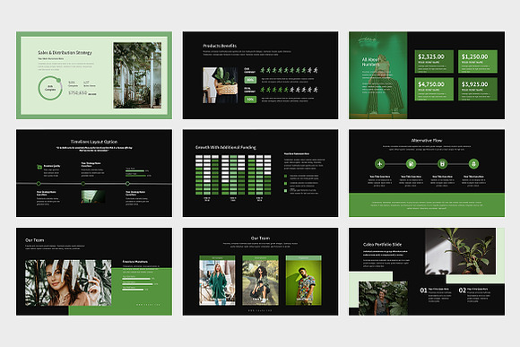 Calea : Green Pitch Deck Powerpoint in PowerPoint Templates - product preview 2