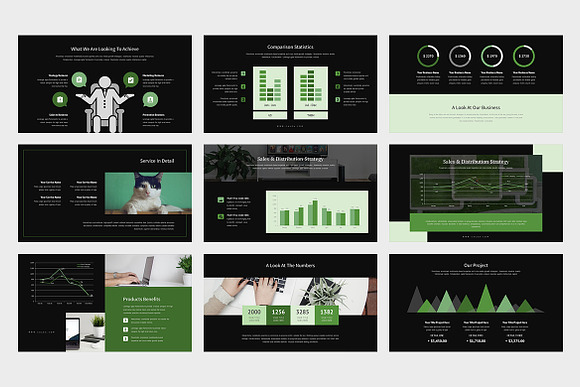 Calea : Green Pitch Deck Powerpoint in PowerPoint Templates - product preview 4