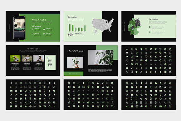 Calea : Green Pitch Deck Powerpoint in PowerPoint Templates - product preview 6