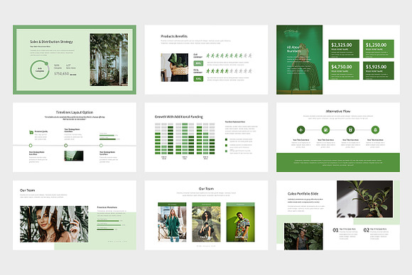 Calea : Green Pitch Deck Powerpoint in PowerPoint Templates - product preview 8