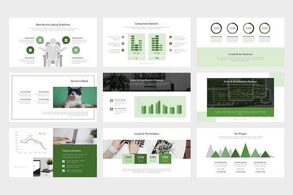 Calea : Green Pitch Deck Powerpoint in PowerPoint Templates - product preview 10