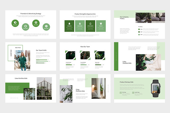 Calea : Green Pitch Deck Powerpoint in PowerPoint Templates - product preview 11