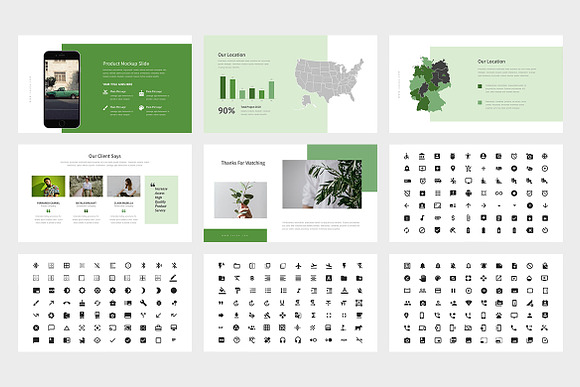 Calea : Green Pitch Deck Powerpoint in PowerPoint Templates - product preview 12