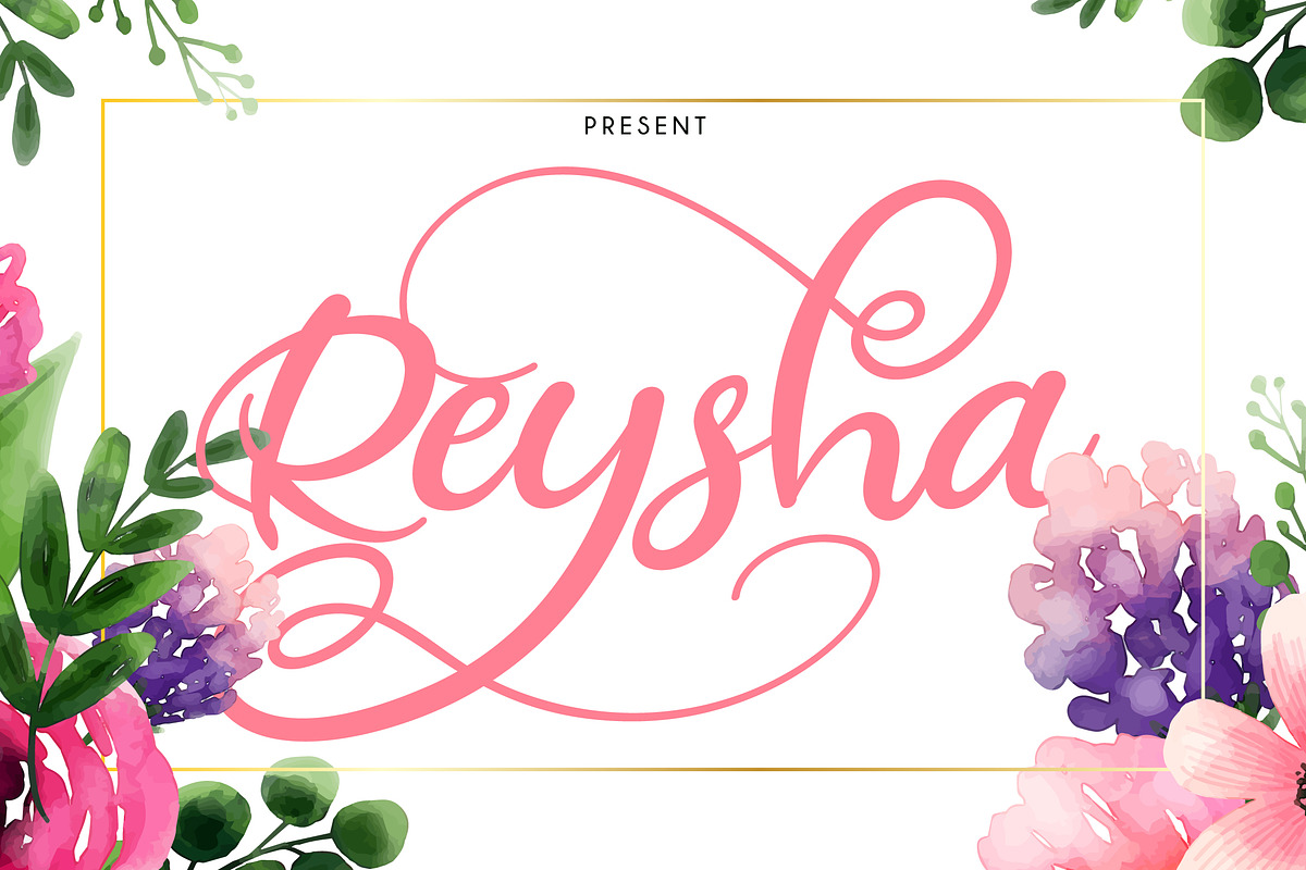 Reysha | Flower Script Font in Script Fonts - product preview 8
