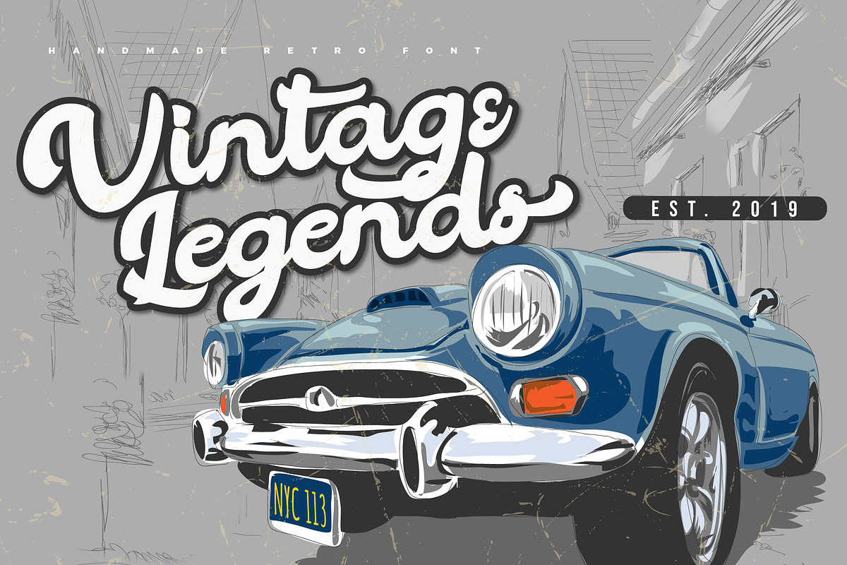 Vintage Legends | Handwritten Retro in Script Fonts - product preview 8