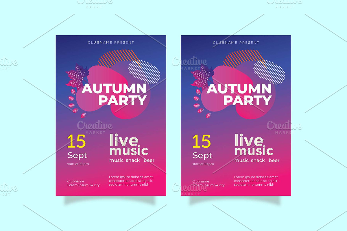 Geometric Autumn Flyer Templates in Flyer Templates - product preview 8