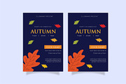 Blue Autumn Flyer with leaf