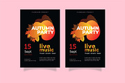 Autumn Party poster with lettering