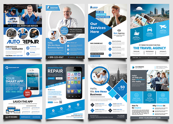 New-150 Multipurpose Flyers Bundle in Flyer Templates - product preview 16