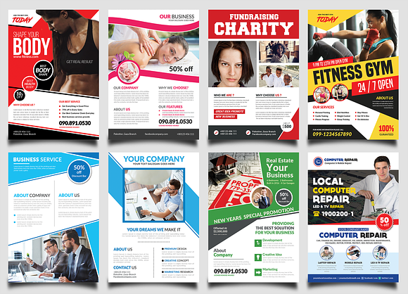 New-150 Multipurpose Flyers Bundle in Flyer Templates - product preview 29