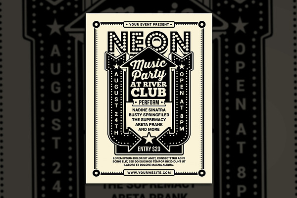 Vintage Neon Music Party