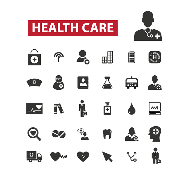 30 health care icons in Graphics - product preview 1