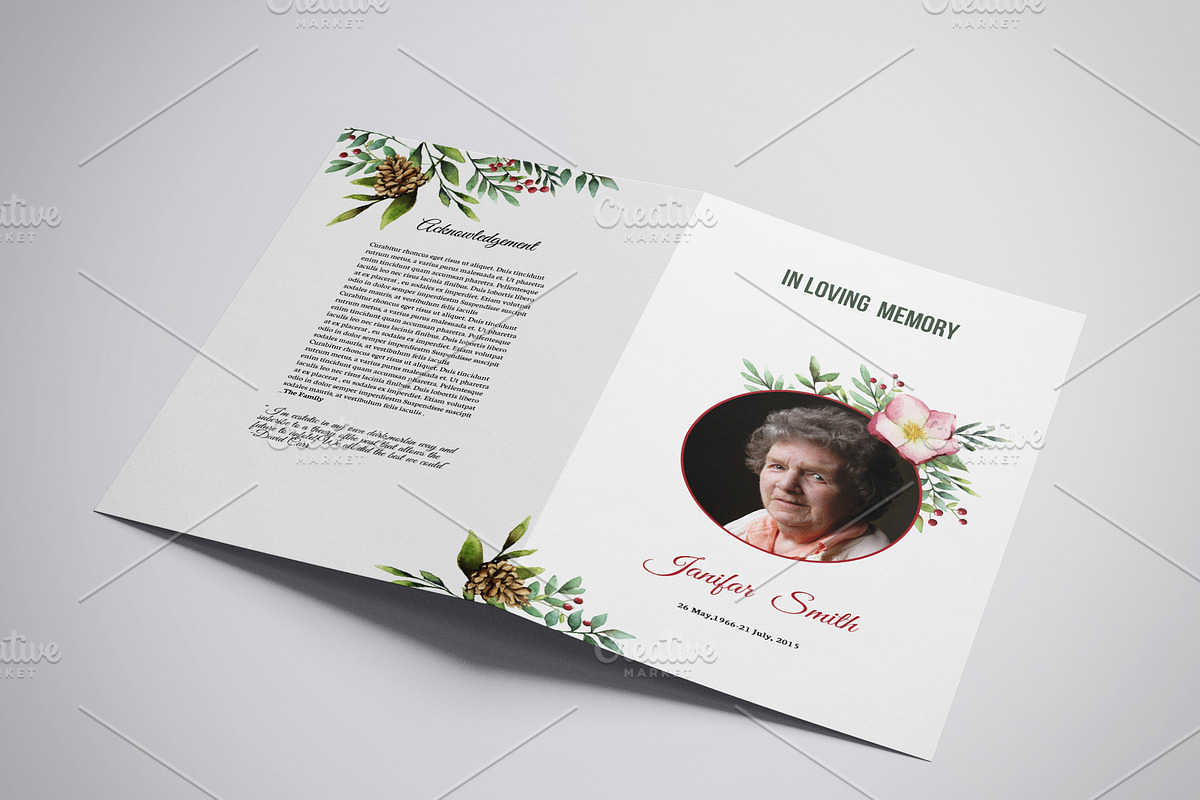 Printable Funeral Template - V902 in Brochure Templates - product preview 8