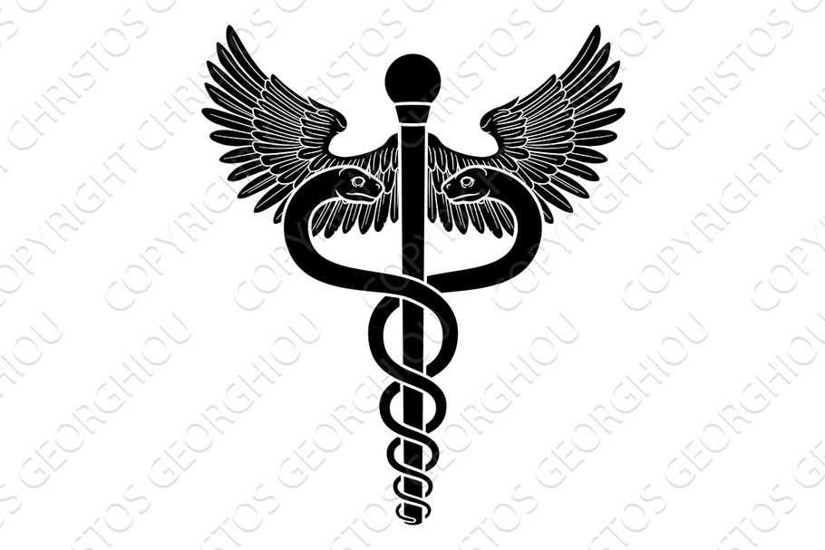 Caduceus Medical Doctor Symbol Custom Designed Illustrations